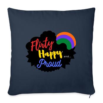 coquet, heureux et fier - Housse de coussin décorative 45 x 45 cm - bleu marine - Devant