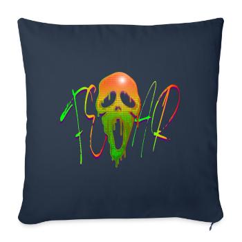 Masque d'Halloween effrayant – 1 - Housse de coussin décorative 45 x 45 cm - bleu marine - Devant