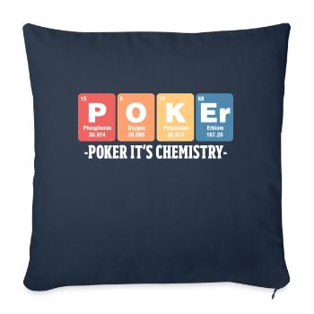 Table d’époque des éléments Chimie Jouer au poker - Housse de coussin décorative 45 x 45 cm - bleu marine - Devant