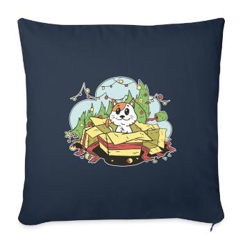 Cat Christmas Christmas Christmas Tree Gifts Cartoon - Sofa pillowcase 17,3'' x 17,3'' (45 x 45 cm) - navy - Front