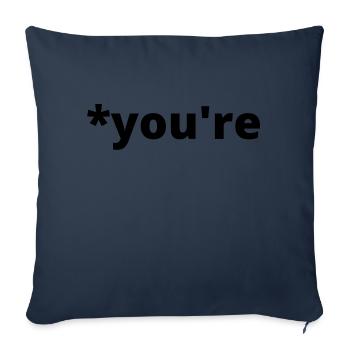 *Vous êtes - Housse de coussin décorative 45 x 45 cm - bleu marine - Devant