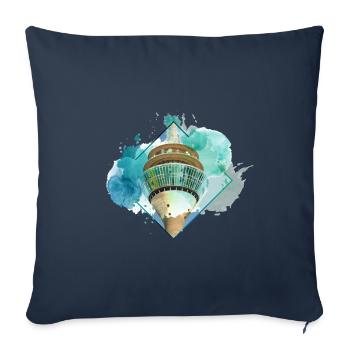 Düsseldorf Allemagne City Skyline Splash Coloré - Housse de coussin décorative 45 x 45 cm - bleu marine - Devant