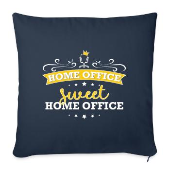 Bureau à domicile doux Bureau à domicile Travail Travail Humour - Housse de coussin décorative 45 x 45 cm - bleu marine - Devant