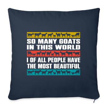 J’ai les plus belles chèvres du monde - Housse de coussin décorative 45 x 45 cm - bleu marine - Devant