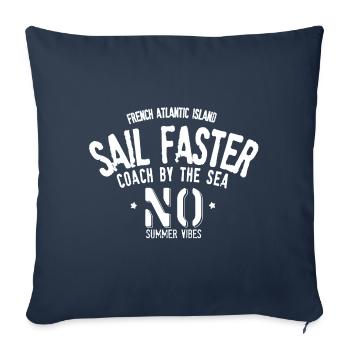 Sail Faster Noirmoutier - Housse de coussin décorative 45 x 45 cm - bleu marine - Devant