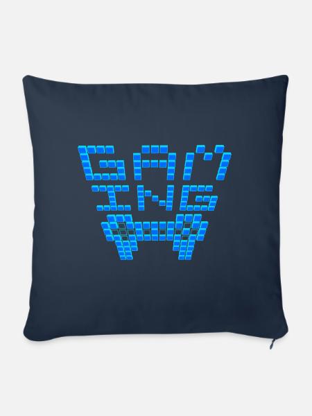 Gamer-Szene-blau - Sofakissenbezug 45 x 45 cm - Navy