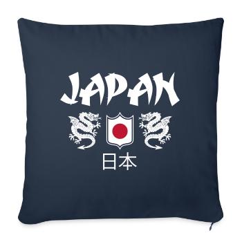 Japon - Housse de coussin décorative 45 x 45 cm - bleu marine - Devant