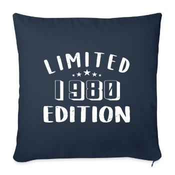 Anniversaire 1980 Edition Limitée 1980 - Housse de coussin décorative 45 x 45 cm - bleu marine - Devant