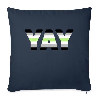 YAY Agender - Housse de coussin décorative 45 x 45 cm - bleu marine - Devant