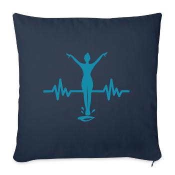 Heartbeat diver - water sports athlete - Sofa pillowcase 17,3'' x 17,3'' (45 x 45 cm) - navy - Front