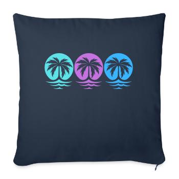 Palmen und Meer - Sofakissenbezug 45 x 45 cm - Navy - Vorne