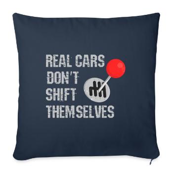 Echte Autos schalten nicht von selbst - Sofakissenbezug 45 x 45 cm - Navy - Vorne
