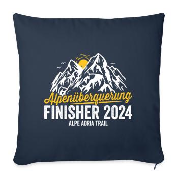 Alpenüberquerung 2024 Alpe Adria Trail Pilgerweg - Sofakissenbezug 45 x 45 cm - Navy - Vorne