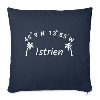 Istrie Croatie Balkans Adriatique Idée de vacances - Housse de coussin décorative 45 x 45 cm - bleu marine - Devant