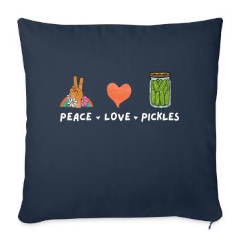 Peace Love And Pickles Lover Food Vintage - Sofa pillowcase 17,3'' x 17,3'' (45 x 45 cm) - navy - Front