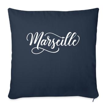 Marseille - Housse de coussin décorative 45 x 45 cm - bleu marine - Devant