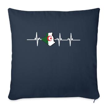 Battement de cœur Algérie - Housse de coussin décorative 45 x 45 cm - bleu marine - Devant