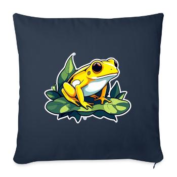 Poison Dart grenouille grenouille dessin - Housse de coussin décorative 45 x 45 cm - bleu marine - Devant