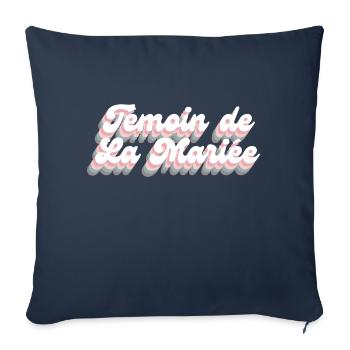 Témoin de La mariée rétro -tshirt assorti - Housse de coussin décorative 45 x 45 cm - bleu marine - Devant