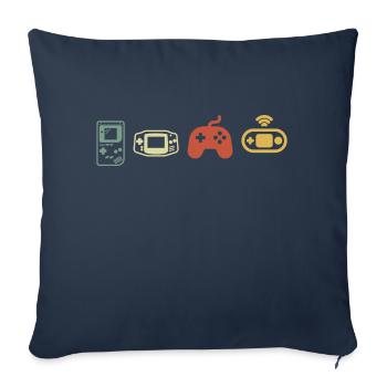 Vintage Retro Console - Sofa pillowcase 17,3'' x 17,3'' (45 x 45 cm) - navy - Front