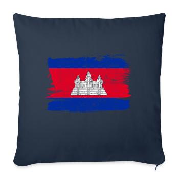 Cambogia Bandiera Cambodia Flag Peace Vintage - Sofa pillowcase 17,3'' x 17,3'' (45 x 45 cm) - navy - Front