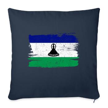 Lesotho Flag Flag Peace Vintage - Sofa pillowcase 17,3'' x 17,3'' (45 x 45 cm) - navy - Front