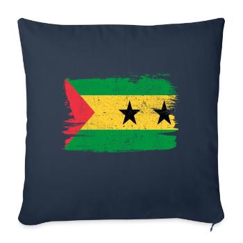 Sao Tome and Príncipe Flag Flag Peace Vintage - Sofa pillowcase 17,3'' x 17,3'' (45 x 45 cm) - navy - Front