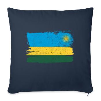 Drapeau du Rwanda Drapeau Paix Vintage - Housse de coussin décorative 45 x 45 cm - bleu marine - Devant