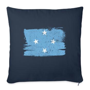 Micronesia Flag Flag Peace Vintage - Sofa pillowcase 17,3'' x 17,3'' (45 x 45 cm) - navy - Front