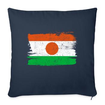 Drapeau du Nigeria Drapeau de la paix Vintage - Housse de coussin décorative 45 x 45 cm - bleu marine - Devant