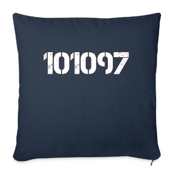 101097 - 10 octobre 1997 - 10.10.1997 - 10.10.97 - Housse de coussin décorative 45 x 45 cm - bleu marine - Devant