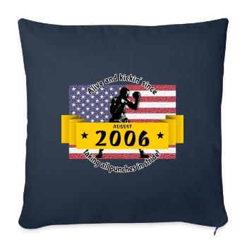 18. Geburtstag Vivant et dynamique depuis 08/2006 - Housse de coussin décorative 45 x 45 cm - bleu marine - Devant