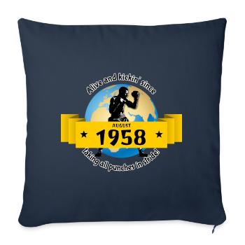 66. Birthday Alive and kickin since 08/1958 - Sofa pillowcase 17,3'' x 17,3'' (45 x 45 cm) - navy - Front
