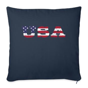 Les États-Unis aux couleurs du drapeau américain drapeau - Housse de coussin décorative 45 x 45 cm - bleu marine - Devant