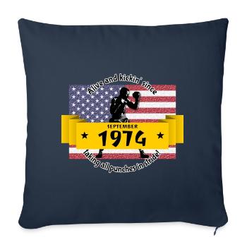 50. Geburtstag Alive and kickin since 09/1974 - Sofa pillowcase 17,3'' x 17,3'' (45 x 45 cm) - navy - Front