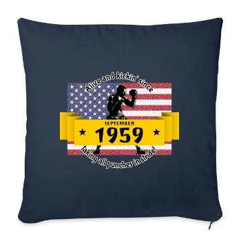 65. Birthday Alive and kickin since 09/1959 - Sofa pillowcase 17,3'' x 17,3'' (45 x 45 cm) - navy - Front