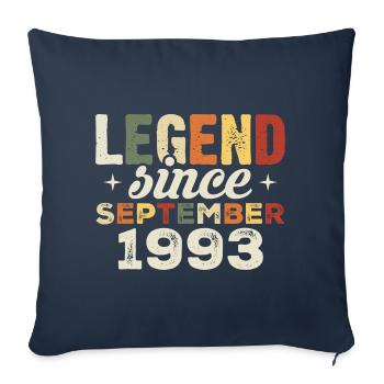 Légendaire depuis septembre 1993 Anniversaire Septembre - Housse de coussin décorative 45 x 45 cm - bleu marine - Devant