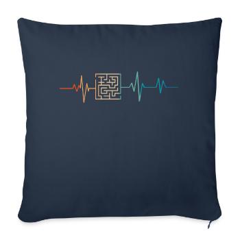 Retro Heartbeat Maze - Sofa pillowcase 17,3'' x 17,3'' (45 x 45 cm) - navy - Front