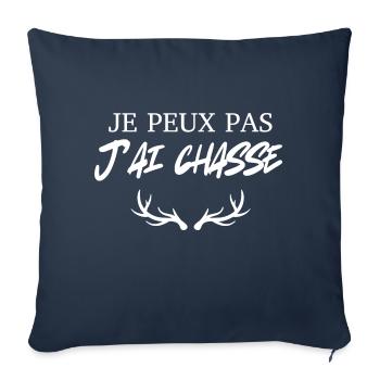 je peux pas j'ai chasse - Housse de coussin décorative 45 x 45 cm - bleu marine - Devant