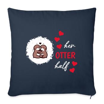 Otter half liebe geschenk - Sofakissenbezug 45 x 45 cm - Navy - Vorne