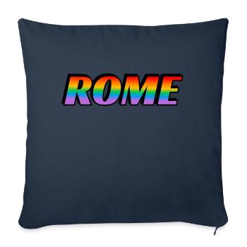 ROME ITALY GAY PRIDE rainbow text - Sofa pillowcase 17,3'' x 17,3'' (45 x 45 cm) - navy - Front