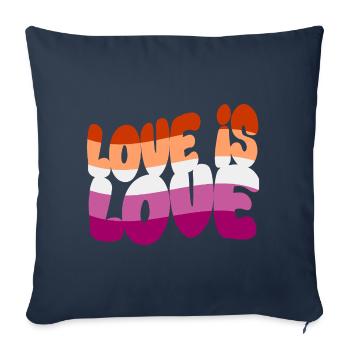 Love is Love – Lesbian & Proud - Sofa pillowcase 17,3'' x 17,3'' (45 x 45 cm) - navy - Front