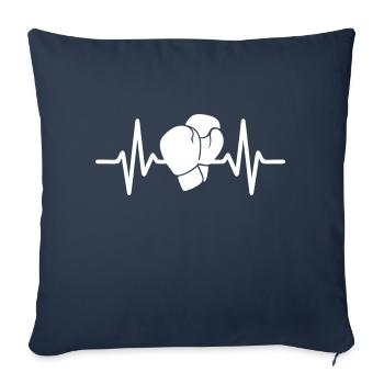 Herzschlag-Boxen - Sofakissenbezug 45 x 45 cm - Navy - Vorne