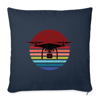 J’en ai assez, je vais voler, piloter drone, pilote de drone - Housse de coussin décorative 45 x 45 cm - bleu marine - Devant