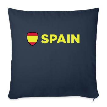 Drapeau national d'Espagne - Housse de coussin décorative 45 x 45 cm - bleu marine - Devant