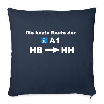 Le meilleur itinéraire de l’A1 Bremen Hamburg cadeau - Housse de coussin décorative 45 x 45 cm - bleu marine - Devant