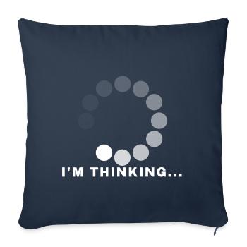 Je pense ... - Housse de coussin décorative 45 x 45 cm - bleu marine - Devant