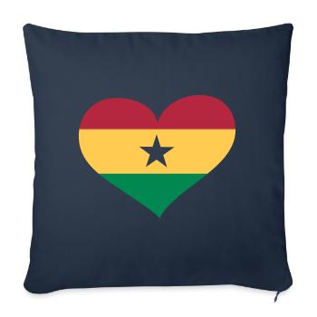 Ghana Herz; Heart Ghana - Sofa pillowcase 17,3'' x 17,3'' (45 x 45 cm) - navy - Front
