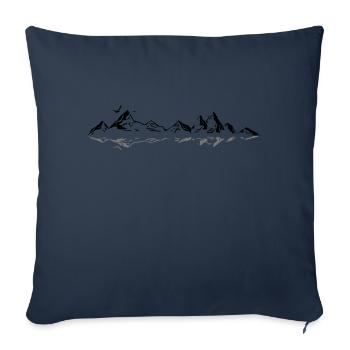 BERGE Mountains Landscape Silhouette Panorama - Sofa pillowcase 17,3'' x 17,3'' (45 x 45 cm) - navy - Front
