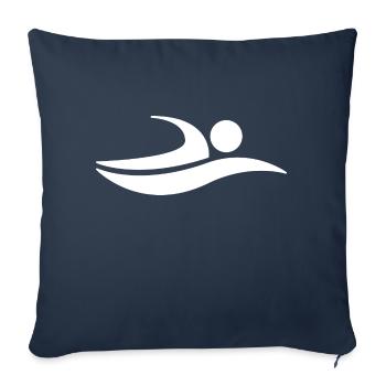 Swim Swimming Logo White Design - Sofa pillowcase 17,3'' x 17,3'' (45 x 45 cm) - navy - Front